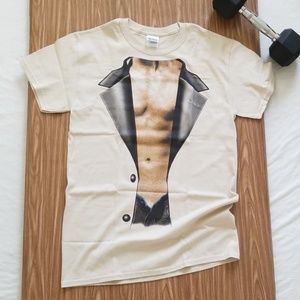 Body Suit Shirt Naked Tuxedo Men's Tee NWOT